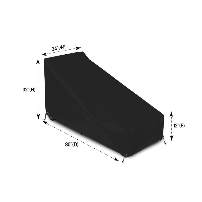 Outdoor Cover, Black, 81.3cm H x 86.4cm W x 203.2cm D
