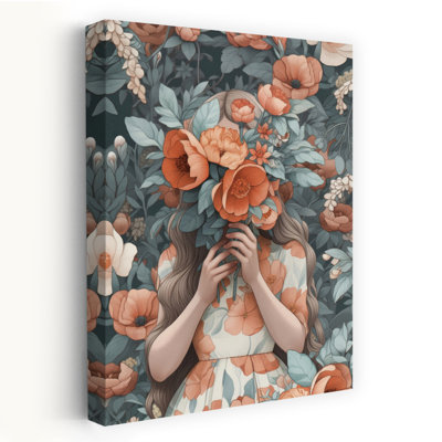 Rêves de voile de fleurs - Affiche murale contemporaine et moderne aux couleurs vives, inspirée par la nature et les fleurs