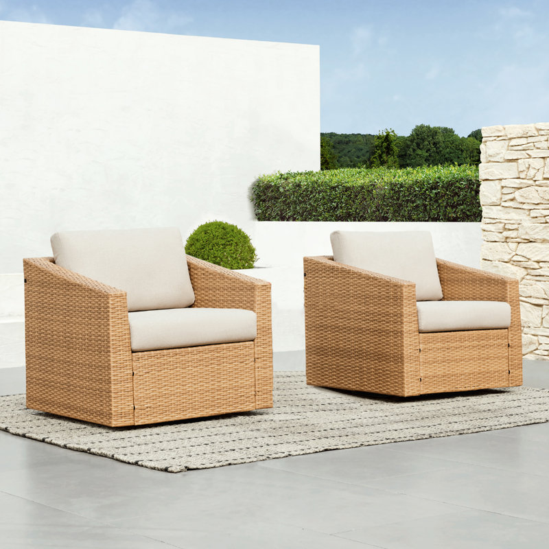 Ensemble de conversation d'extérieur 2 personnes avec coussins Tiaka, Beige, Brun