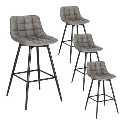 Upholstered Counter Stool with Metal Frame