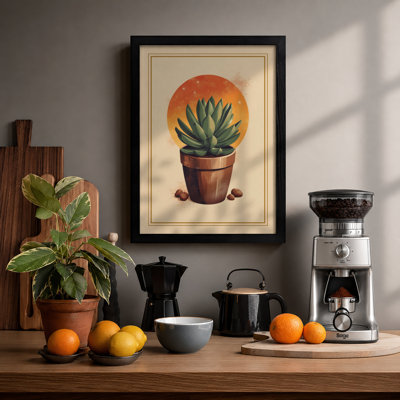 Succulent In Golden Light Botanical - Print
