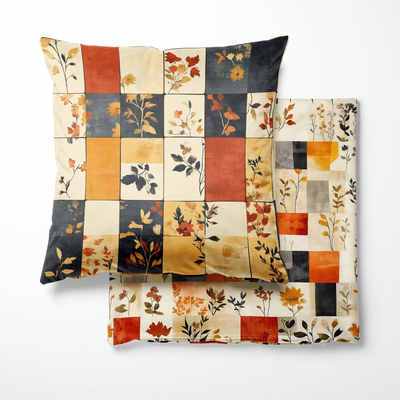 Coussin décoratif 2 pièces Patchwork, H 18 po x l 18 po