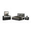 Ensemble de chambre à coucher grand 5 pièces Zoko, 2 tables de chevet USB, miroir de commode gris cendré