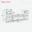 Banc de rangement avec coussin, compartiments, tiroirs et tablettes ouvertes-1065848108