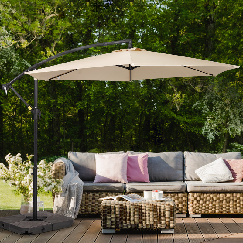 Parasol en porte-à-faux 120 po Ersheen, Beige
