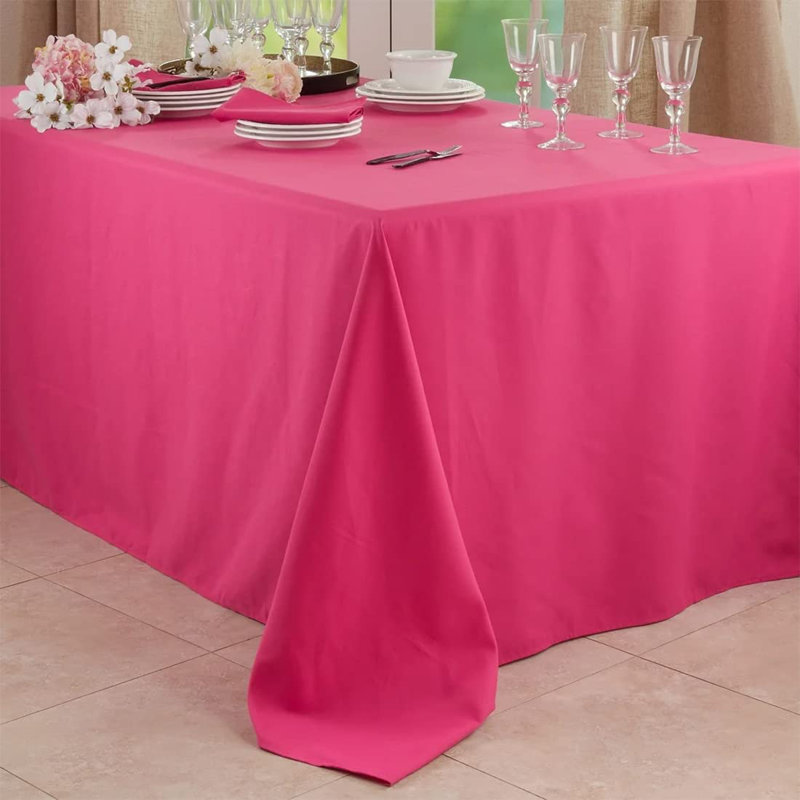 Daisylynn Rectangular Polyester Tablecloth, 156" L x 90" W, Fuchsia