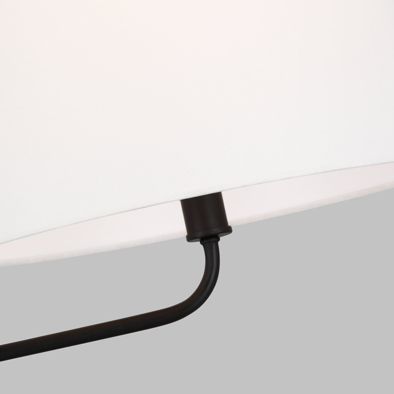 60" Adjustable White Arc Floor Lamp with Iron Base