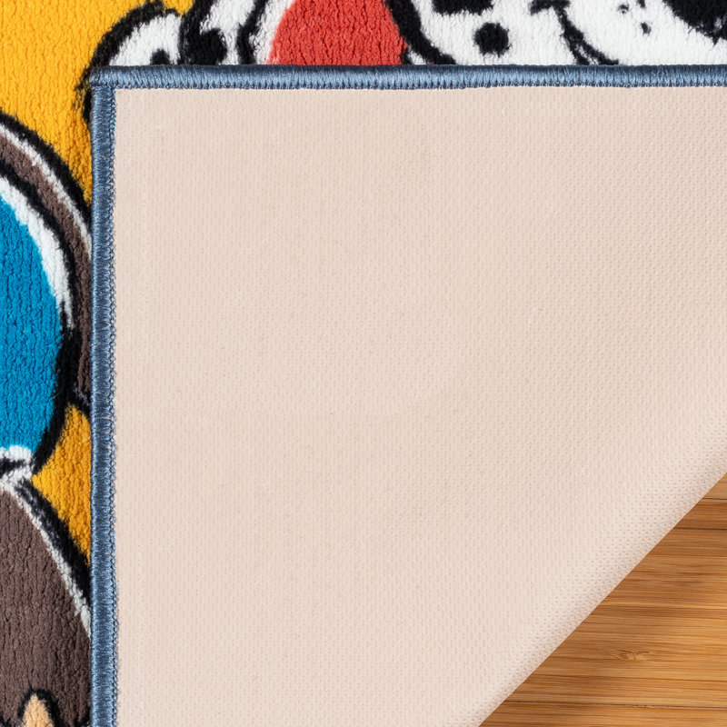 Tapis pour enfant en polyester multicolore et facile d'entretien antidérapant 3 x 5 Nickelodeon Paw Patrol Team