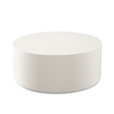 Montage Round Cocktail Table In Ivory Faux Cement Finish