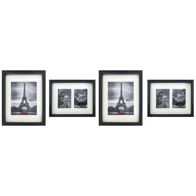 Beveled Picture Frame - Set of 4 with Mat