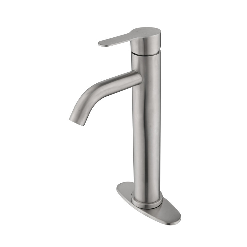 Robinet de salle de bain à poignée simple avec bonde escamotable (sans trop-plein)