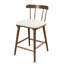Ensemble de 2 tabourets de comptoir rembourrés en bois avec finition beige noyer Olivia-1189923654