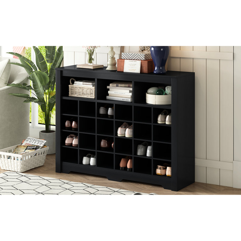 Modern 24 Shoe Console, Black For Home