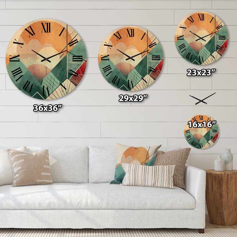 Horloge murale en bois massif Tezer, Très grand