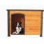Niche pour chien 45 po pour l'extérieur et l'intérieur, sangle d'hiver avec pieds surélevés, grand chien résistant aux intempéries (rouge doré et noir)-441390800