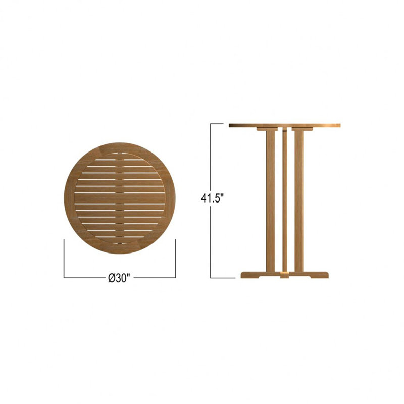 Table de bar ronde en teck de 30 pouces Westminster
