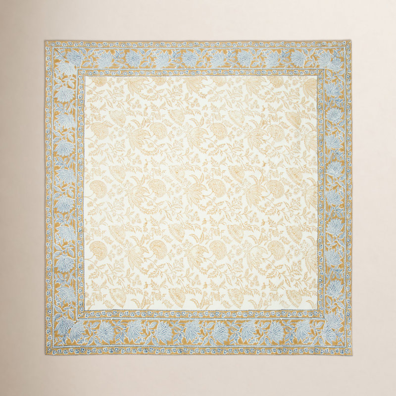 Nappe Quinlan - bleu / brun - 71 po x 71 po, 71 po carré