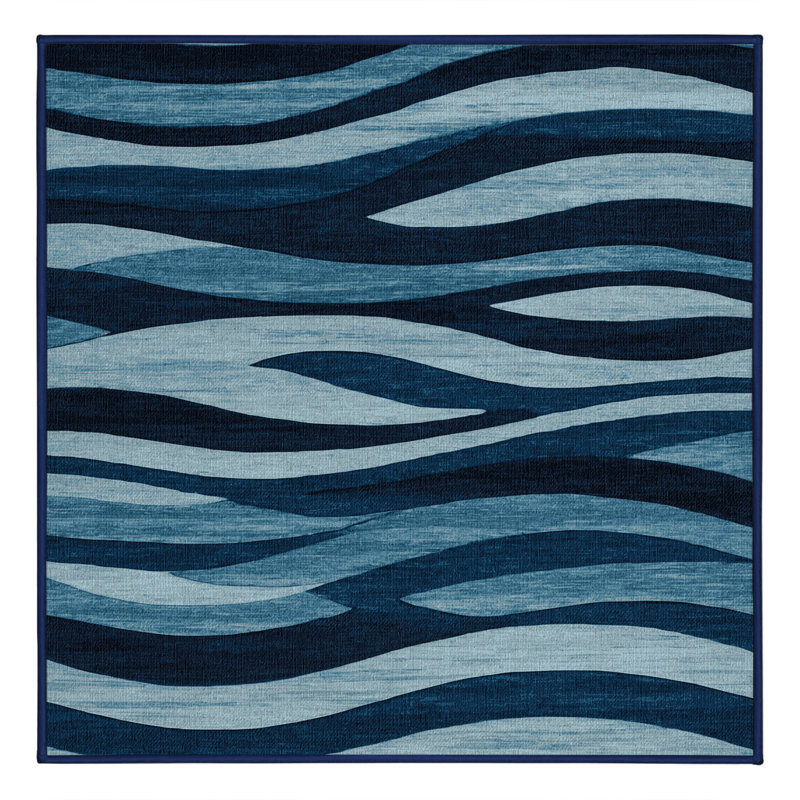 Tapis bleu lavable à la machine