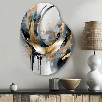 Hartz - Marble Irregular Shape Metal Wall Decor, Gold Asymmetrical Metal Art Print