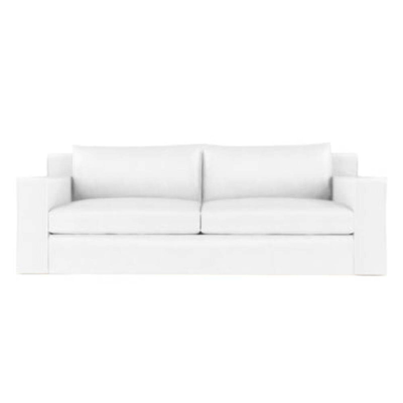 Mulberry Square Track-Arm Daybed with Flange Seam, Weathered, Distressed Leather Silver Streak