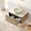 Meuble-lavabo de salle de bain 30 po XAI, meuble de rangement flottant en contreplaqué avec tiroir, cuve en céramique avec motif en pierre et plateau en pierre frittée à motif de travertin, pré-assemblé-125515054