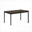 Bureau d'écriture 2pc Ensemble de chaises, plateau en faux marbre, revêtement en similicuir, structure en métal noir | Noir | Métal