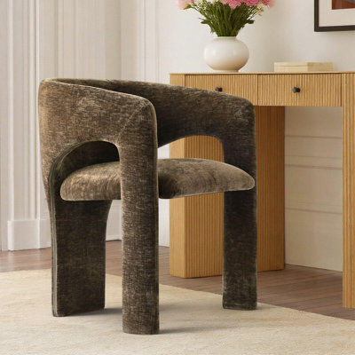 Modern Upholstered Vanity Stool with Arm