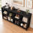 63" W Horizontal Organizer Bookshelf Standard Bookcase Industrial Long Wood Metal Book Shelf for Living Room and Home Office-1744724764