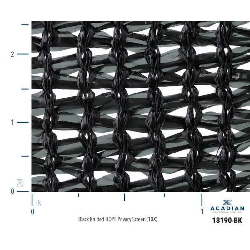 Chiffon d'intimité tricoté de qualité commerciale 5,8 pi x 150 pi - 88%, Noir, H 69,6 po x l 1200 po x P 0,06 po