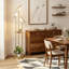 Lampe sur pied ferme en métal doré avec tablette pour salon et bureau Farmhouse