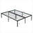 Jet black heavy duty metal queen size bed frame for bedroom, guest room and dorm use, solid noise-free construction with under-bed storage-1303599185