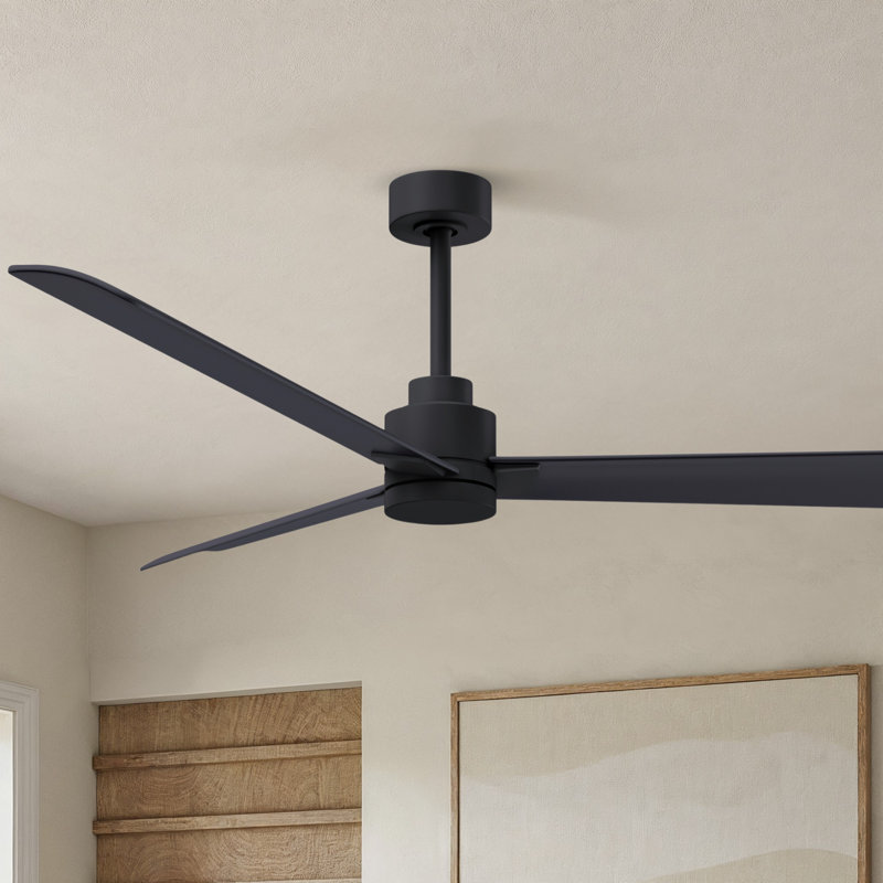Ventilateur de plafond Alessandra, Noir mat, Noir mat