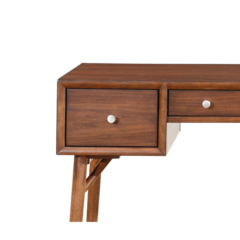 Bureau à hauteur de comptoir avec placage de couleur brune et noyer pour le salon avec options de rangement