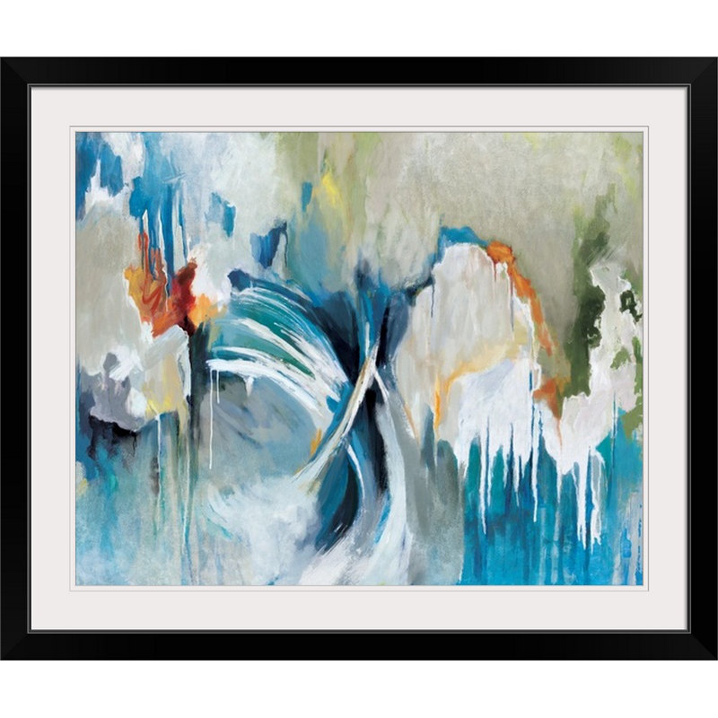 « free flow », reproduction d’art, Cadre noir, H 20 po x l 23 po x P 1 po