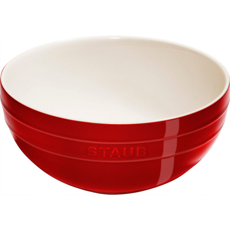 Ceramic 2 Piece Nested Mixing Bowl Set, Cherry