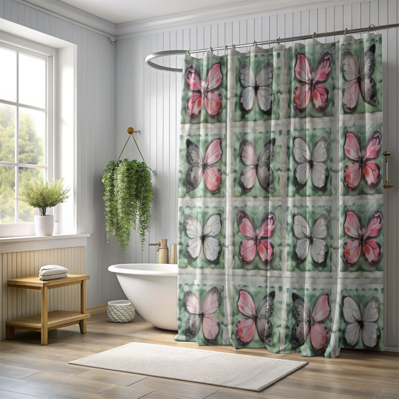 Leobardo Patchwork Shower Curtain, 74"H x 71"W