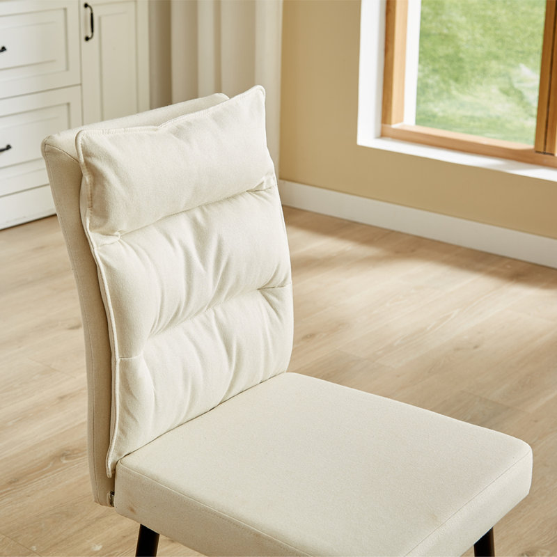 49cm H Upholstered Metal Upholstered Back Accent, Beige