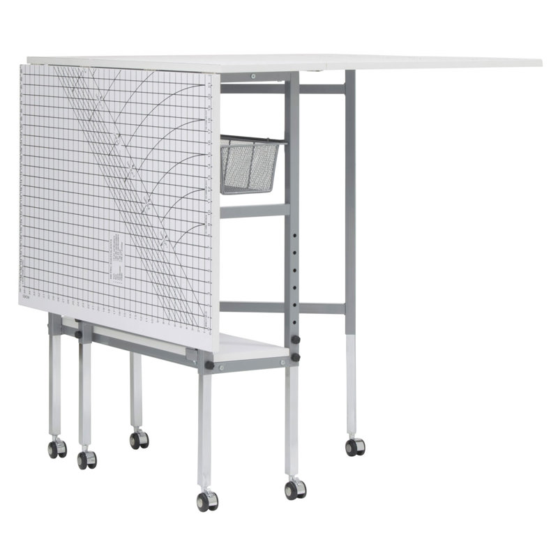 Orwell Fabric Cutting Table with Grid and Storage