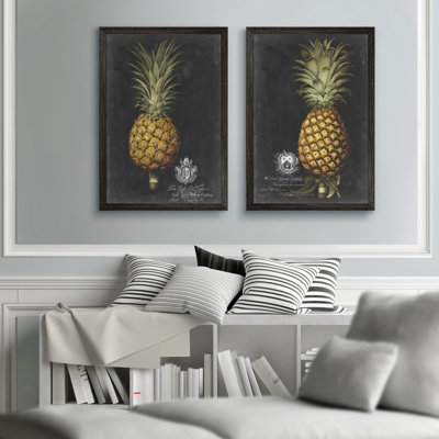 «Royal Brookshaw Pineapple I» par Vincent Van Gogh, ensemble de 2 reproductions d'art encadrées