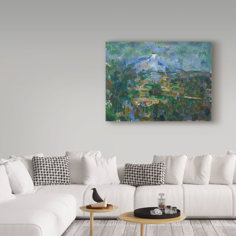 Abstract Mountain Scene 14" x 19" Wood Frame Canvas Art