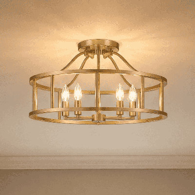  Stockton 5-Light Ceiling Light in Warm Brass