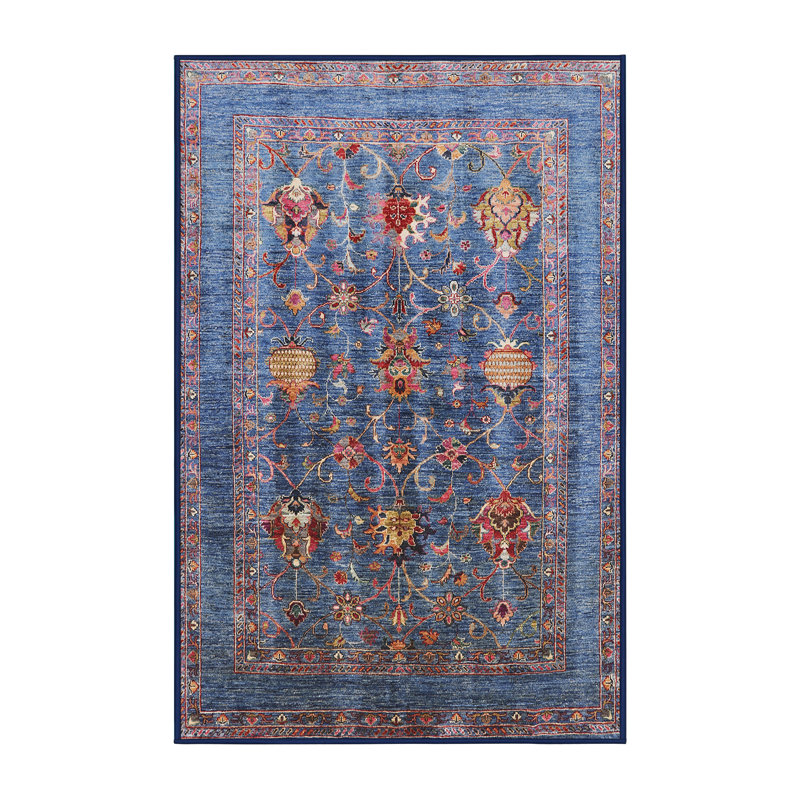 Tapis bleu / gris Ro, Tapis de couloir 2 pi x 5 pi