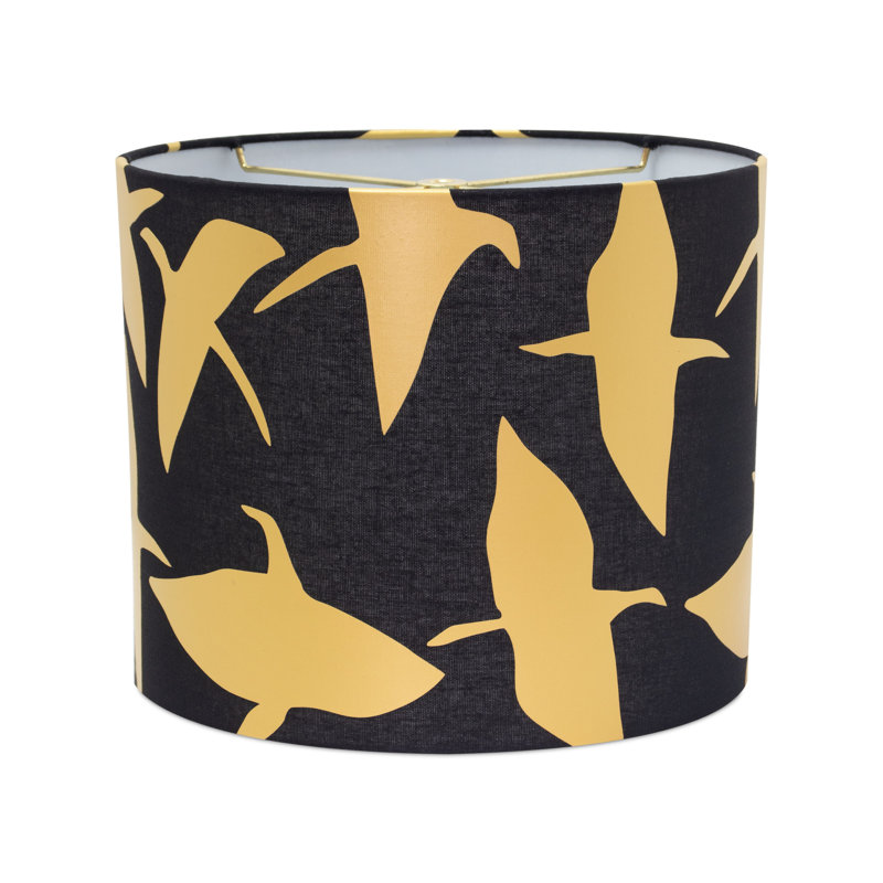 Drum Lamp Shade, Black/Gold