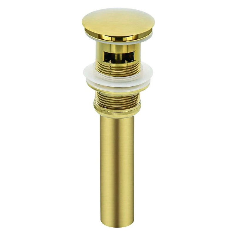 Pop-up Bathroom Sink Drain with Overflow, Gold