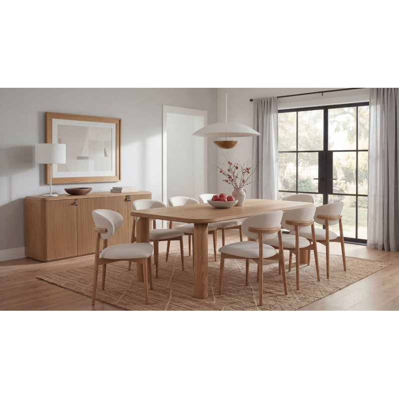 Vienna Dining Table, Natural, 30" H x 86.61" L x 39.37" W