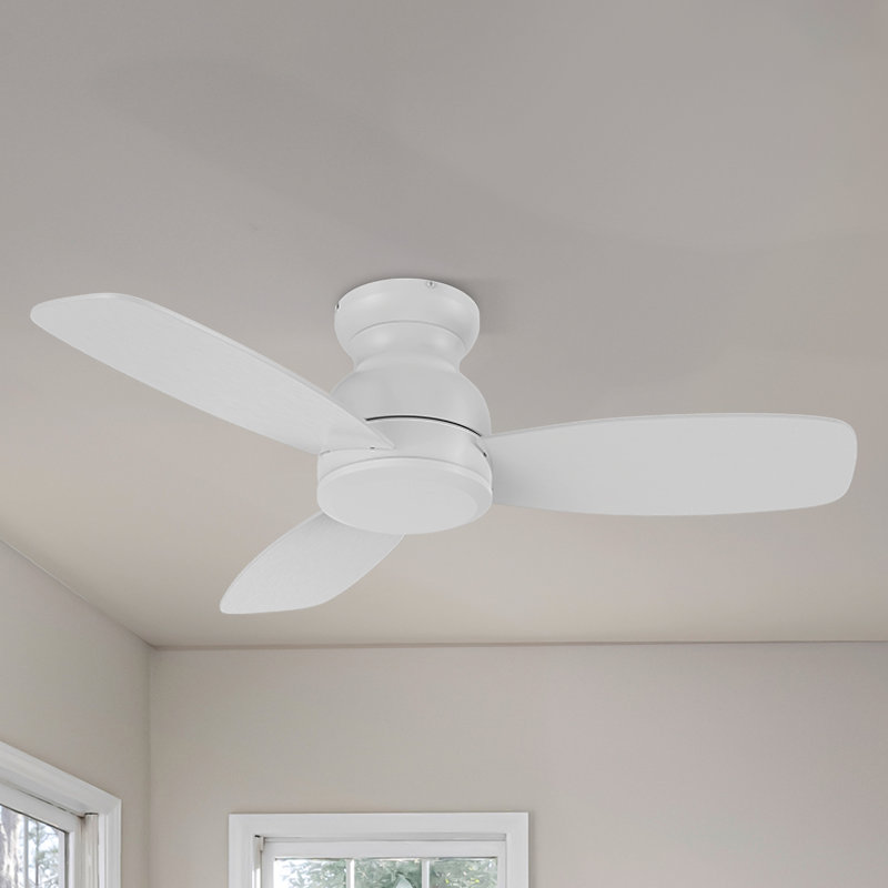 Télécommande de ventilateur de plafond à 3 pales 44 po sans lumière 44 po, Blanc