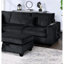 Ensemble de canapé modulaire 3 pièces de style moderne avec port USB, repose-pieds, accoudoir à droite, canapé et accoudoir à gauche, salon noir