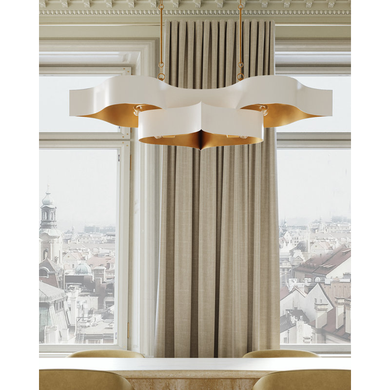 Grand Lotus 6 - Light Chandelier, Sugar White