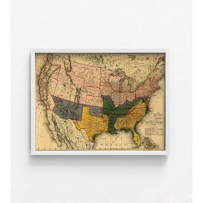 US Territory In Possession Of The Federal Union January 1864 By Vintage Maps, Military US History Wall Art, Military Office Decor