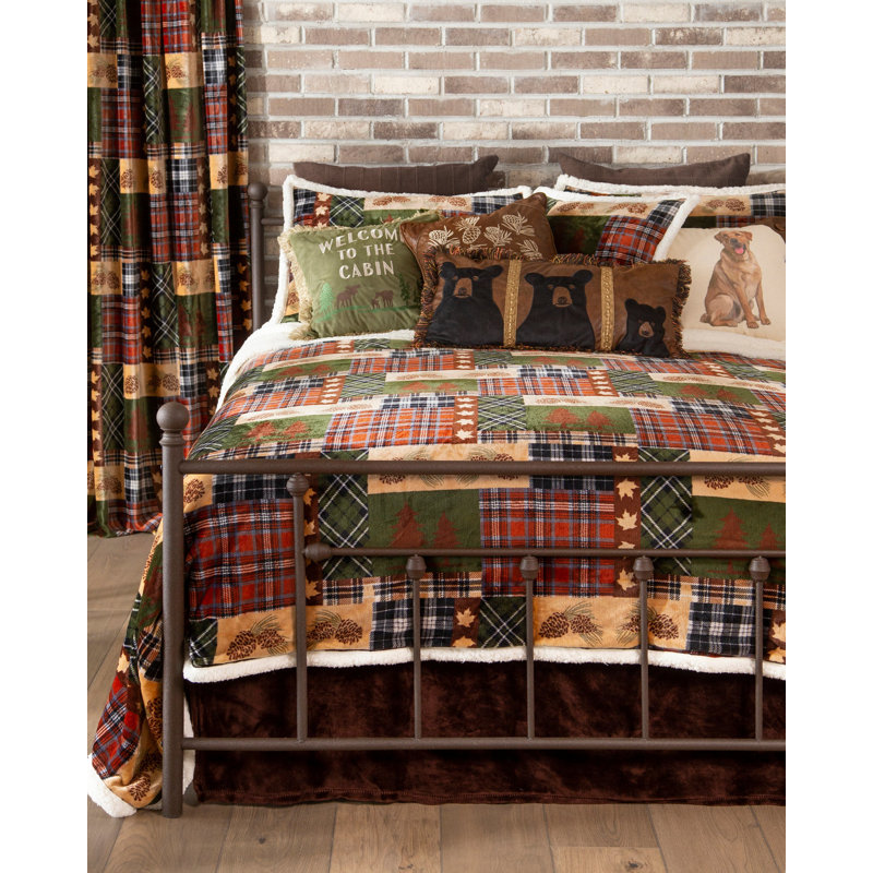 Ensemble de literie pour lit simple en sherpa, Couvre-lit simple + 1 taie décorative standard +